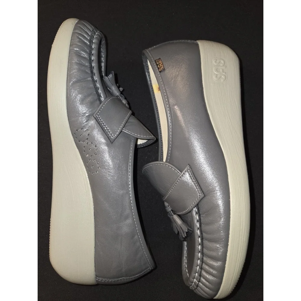SAS Siesta Lace Up Loafer Gray Womens Size 9 N Width New!